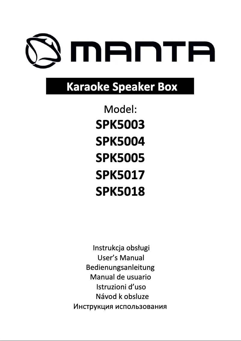 Page 1 de la notice Manuel utilisateur Manta SPK5300