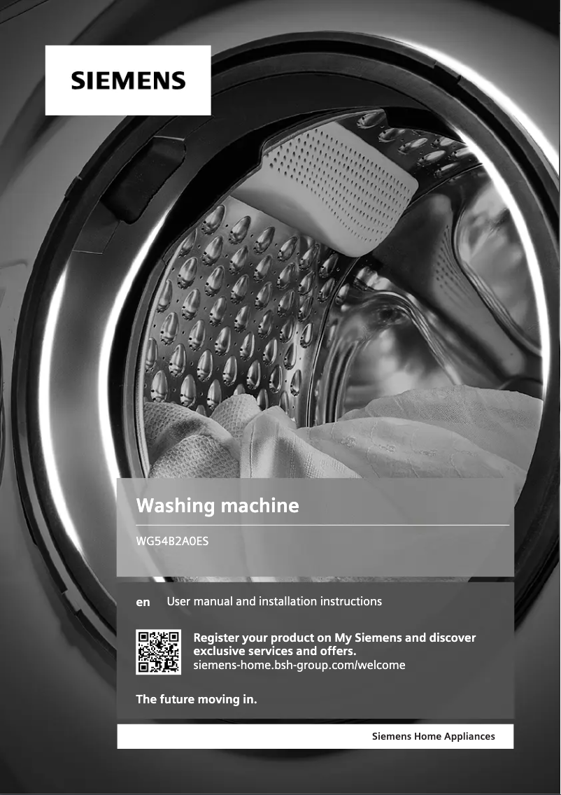 Page 1 de la notice Manuel utilisateur Siemens WG54B2A0ES