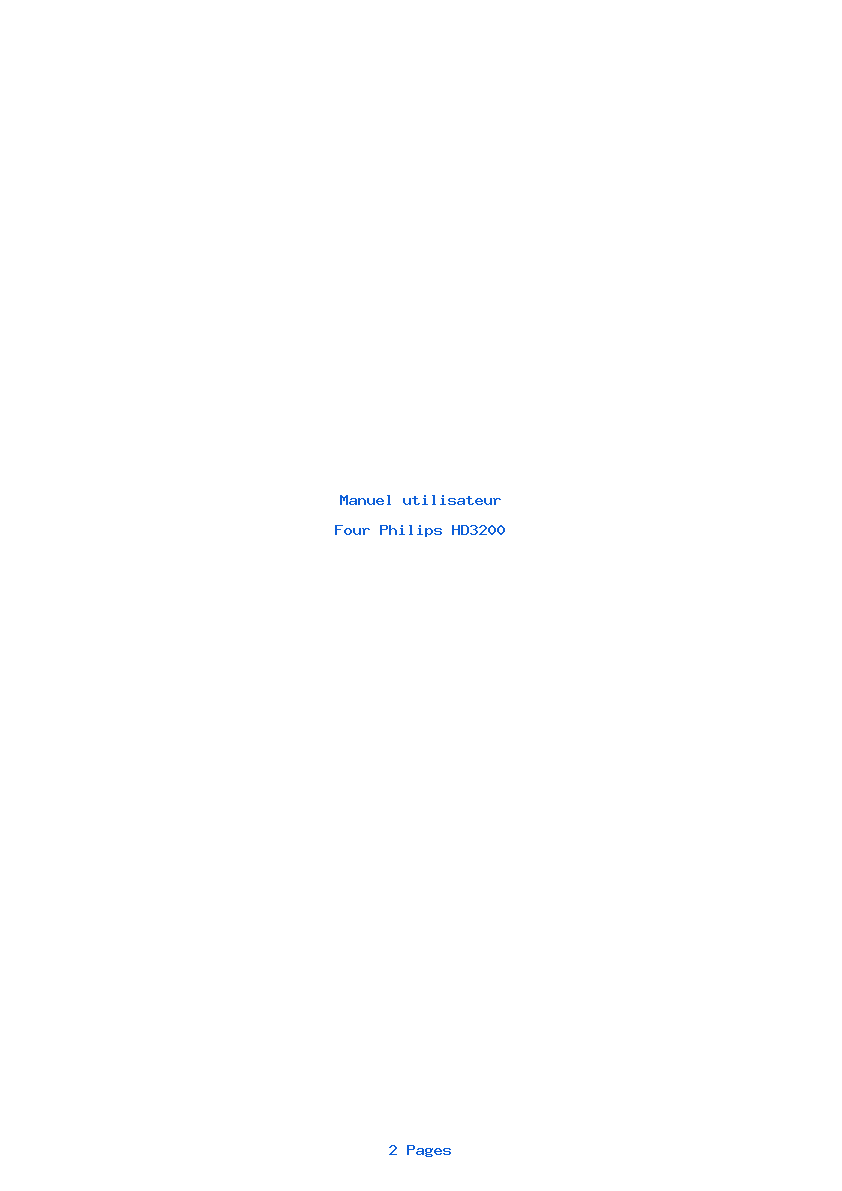 Image de la première page du manuel de l'appareil HD3200