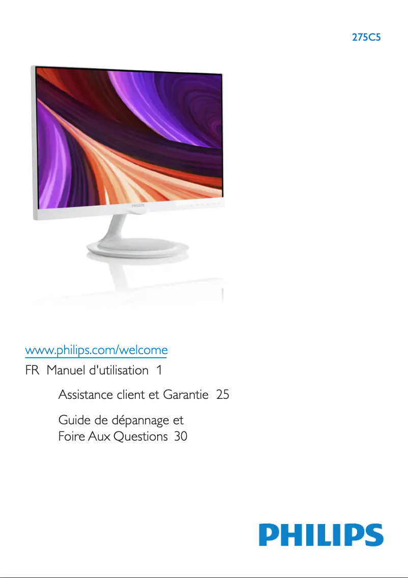Page 1 de la notice Manuel utilisateur Philips Brilliance 275C5QHAB