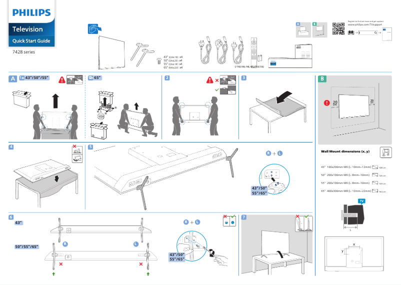 Page n°1 - Guide de démarrage rapide Philips 75PUD7029