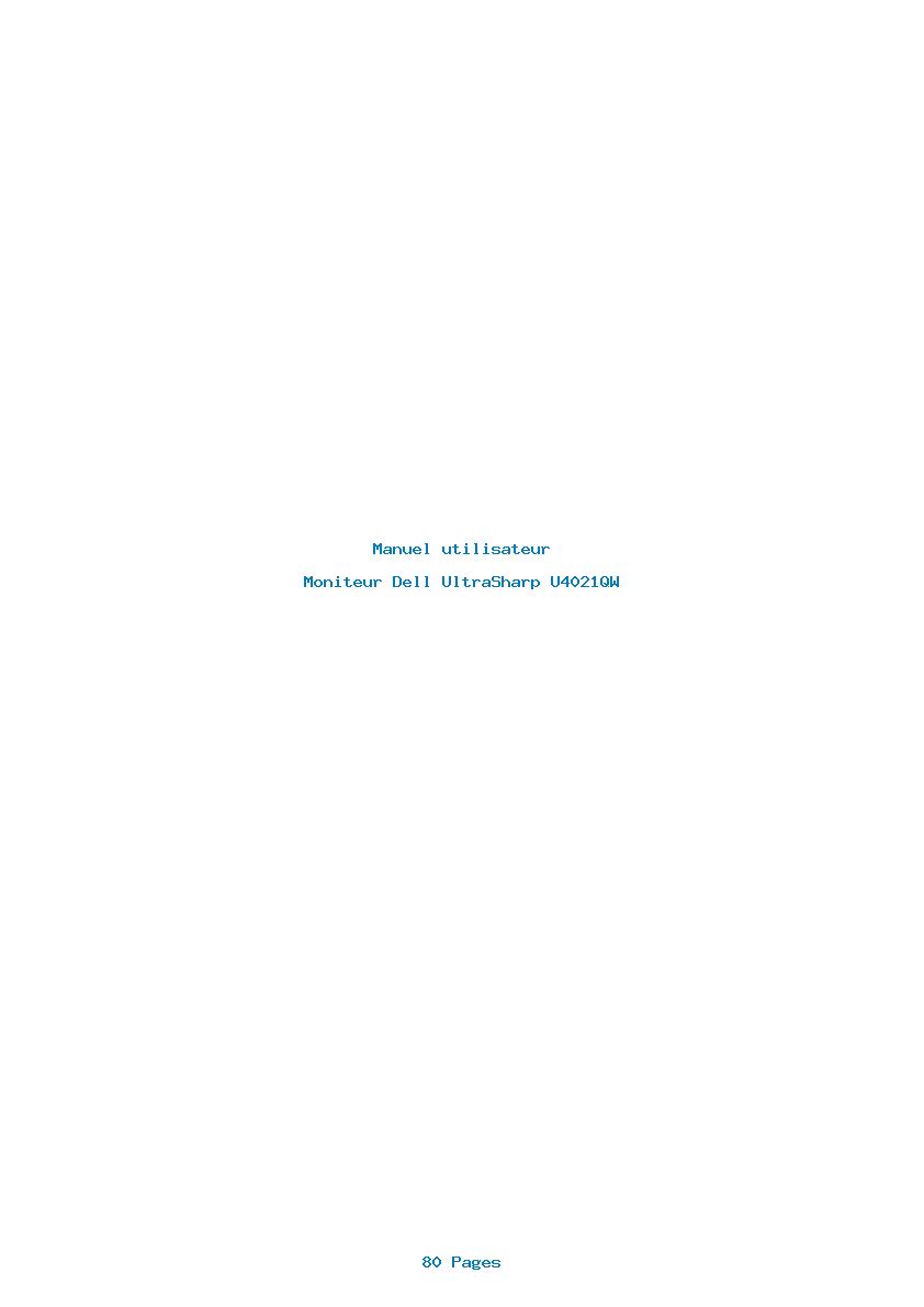 Page 1 de la notice Manuel utilisateur Dell UltraSharp U4021QW