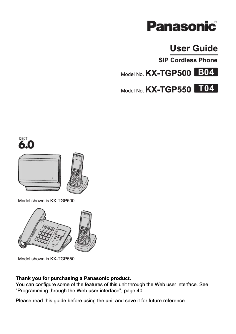 Página 1 del manual Manual de usuario Panasonic KX-TGP500
