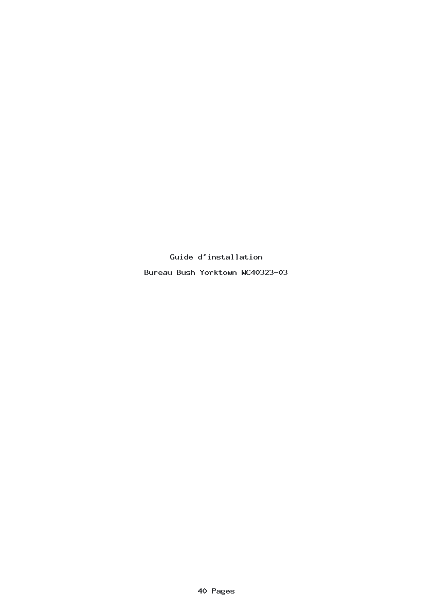 Page 1 de la notice Guide d'installation Bush Yorktown WC40323-03
