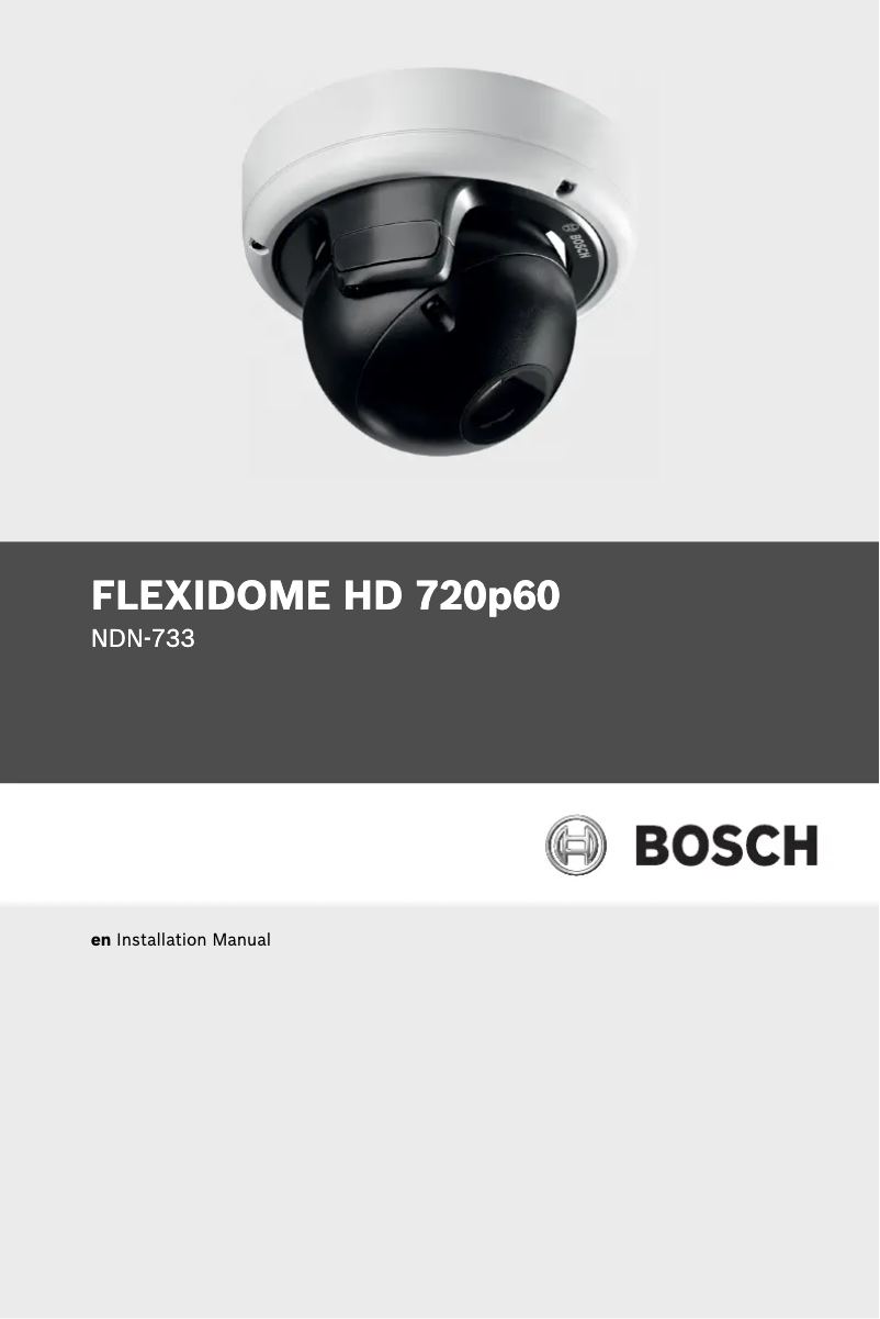 Page 1 de la notice Manuel utilisateur Bosch FlexiDome NDN-733