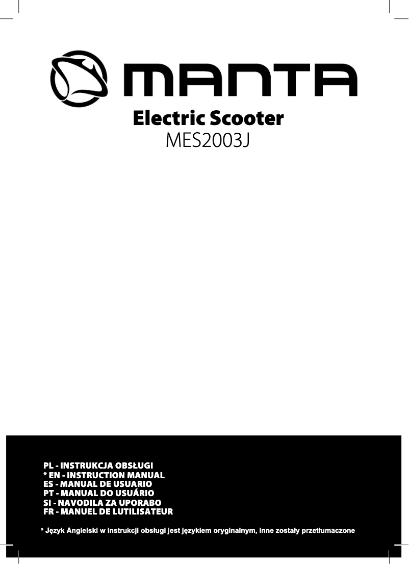 Page 1 of the manual User Manual Manta MES2003J