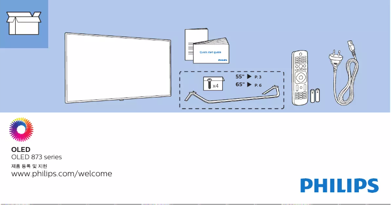 Página 1 del manual Guía de inicio rápido Philips 55OLED873