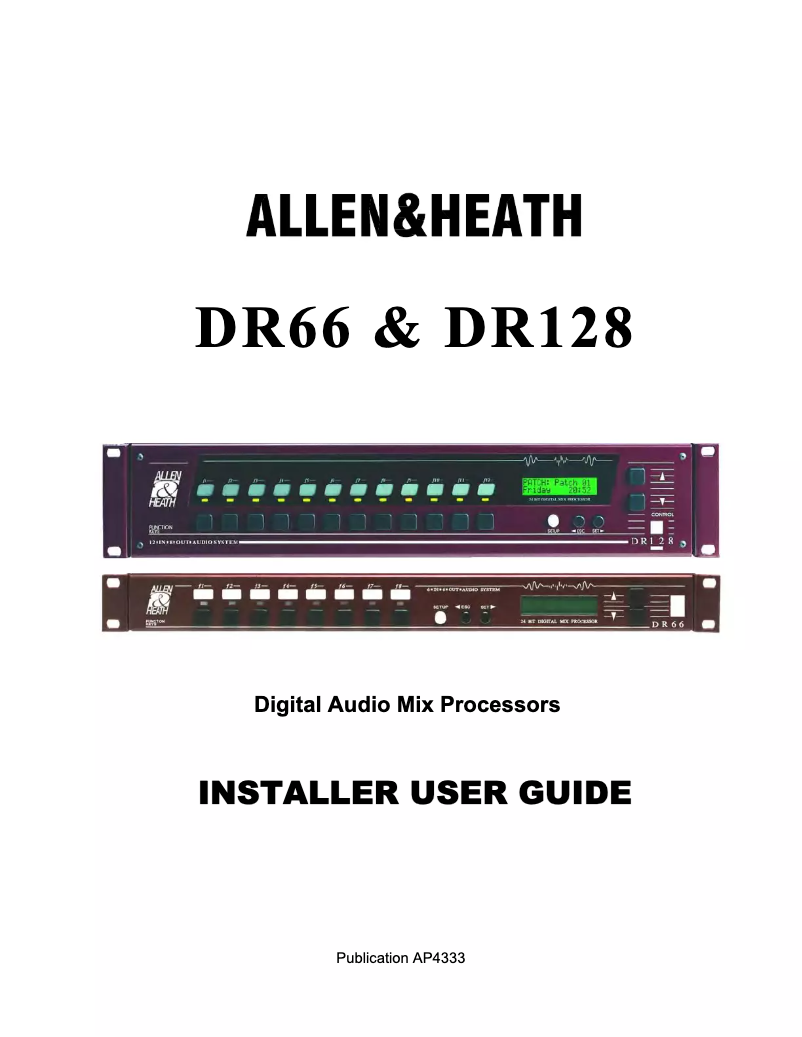 Page 1 de la notice Manuel utilisateur Allen & Heath DR66