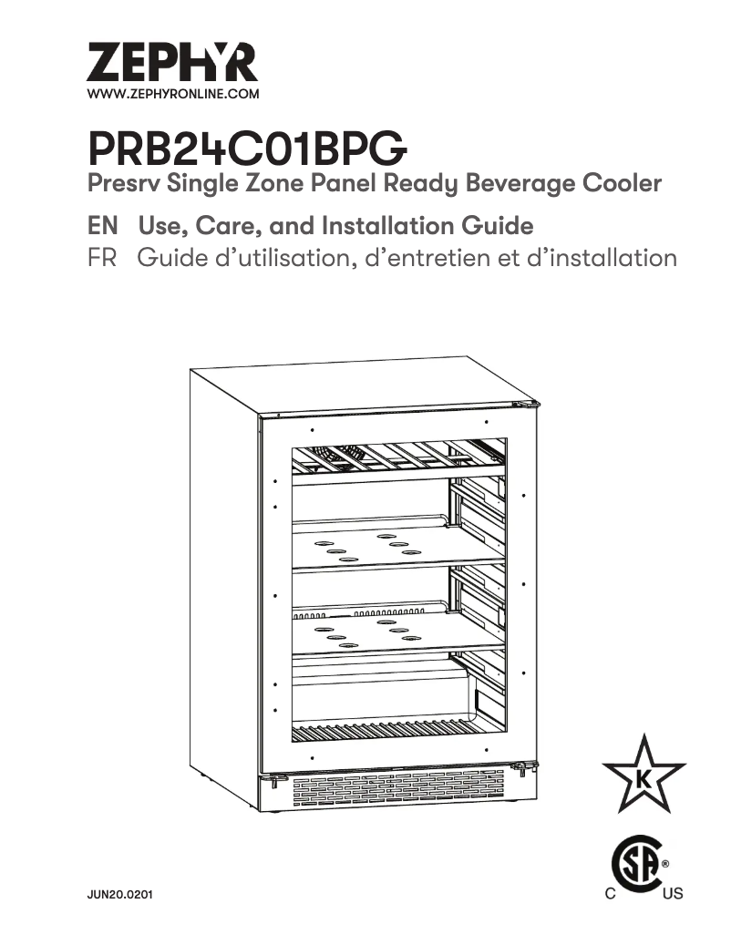 Página 1 del manual Manual de usuario Zephyr PRB24C01BPG