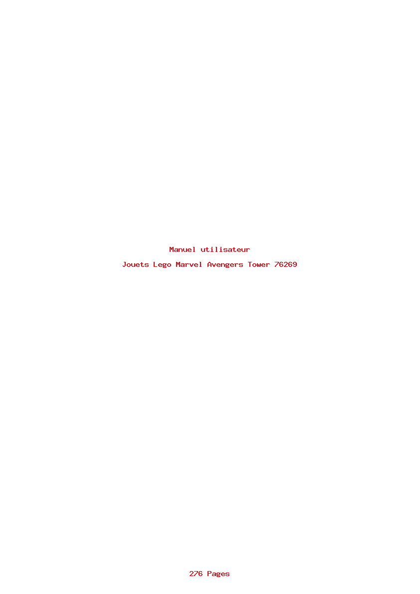 Page 1 de la notice Manuel utilisateur Lego Marvel Avengers Tower 76269