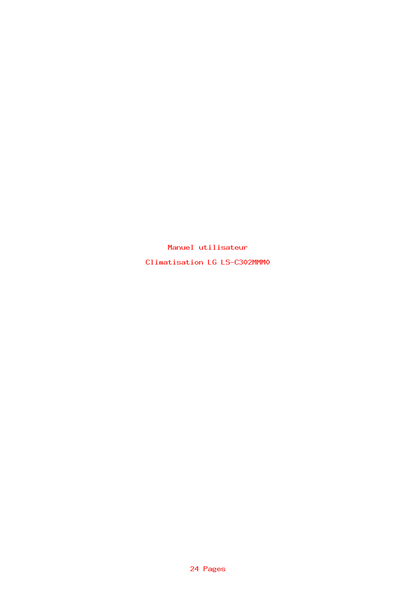 Page 1 de la notice Manuel utilisateur LG LS-C302MMM0