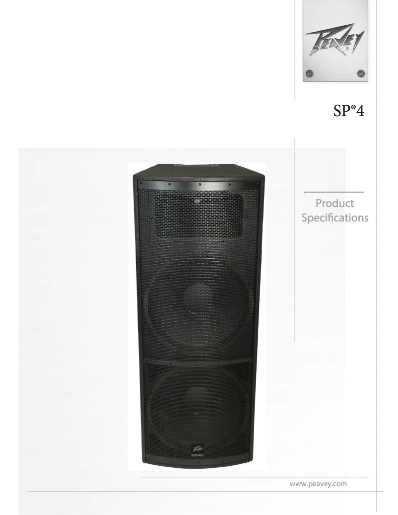 Page 1 de la notice Fiche technique Peavey SP 4