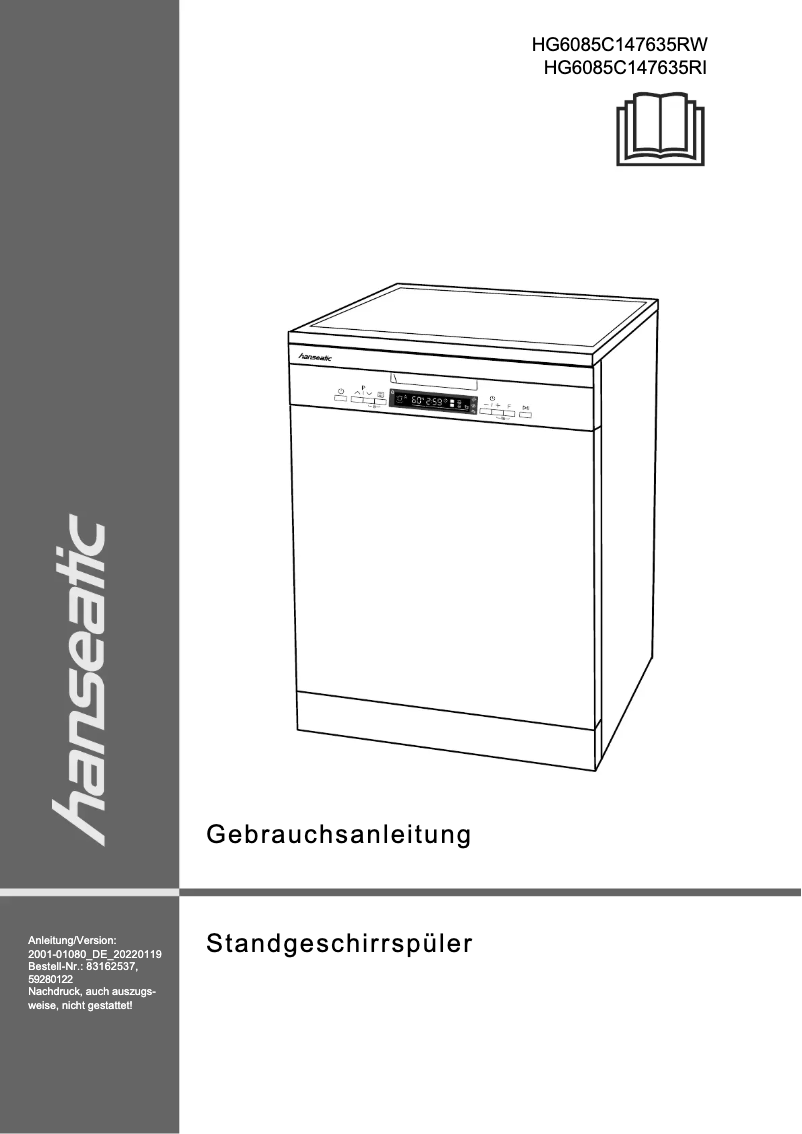 Page 1 de la notice Manuel utilisateur Hanseatic HG6085C147635RW