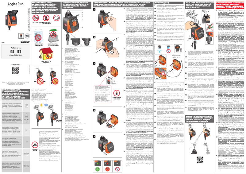 Page 1 de la notice Manuel utilisateur Claber Aquauno Logica Plus 8419