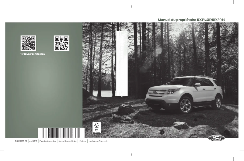 Page 1 de la notice Manuel utilisateur Ford Explorer (2014)