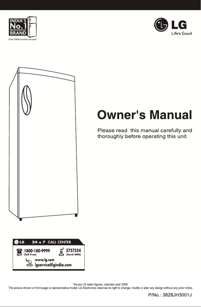 Page 1 de la notice Manuel utilisateur LG GR-181TPLX