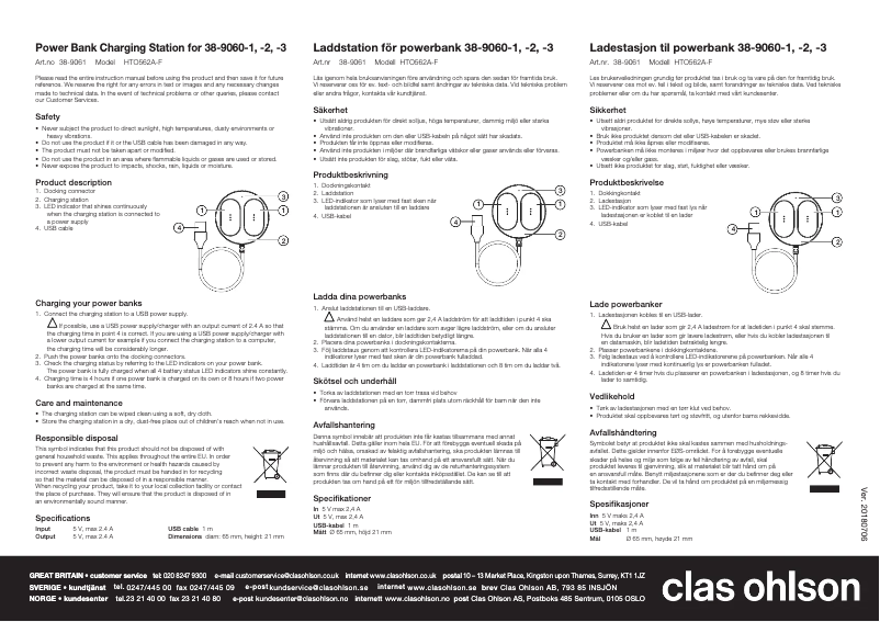 Page 1 of the manual User Manual Clas Ohlson HTO562A-F