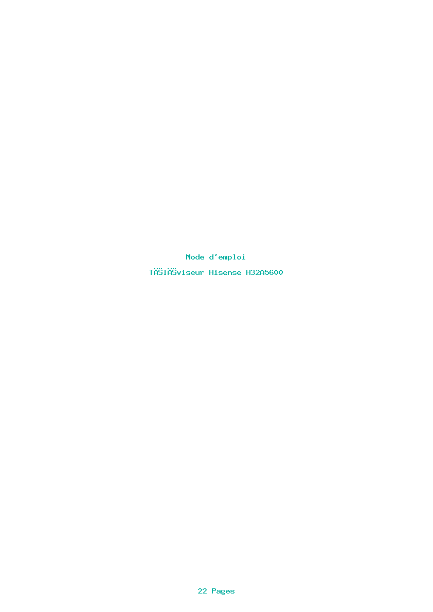 Page 1 de la notice Mode d'emploi Hisense H32A5600