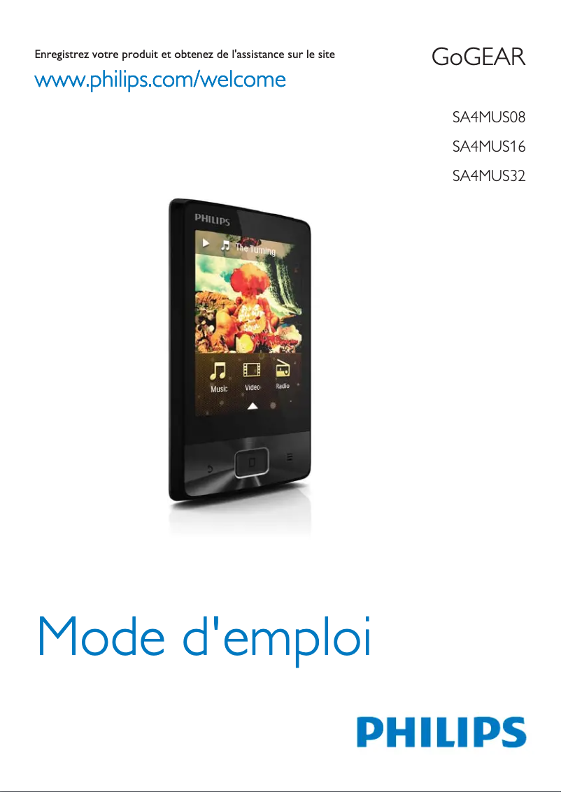 Page 1 of the manual User Manual Philips GoGear SA4MUS16KF