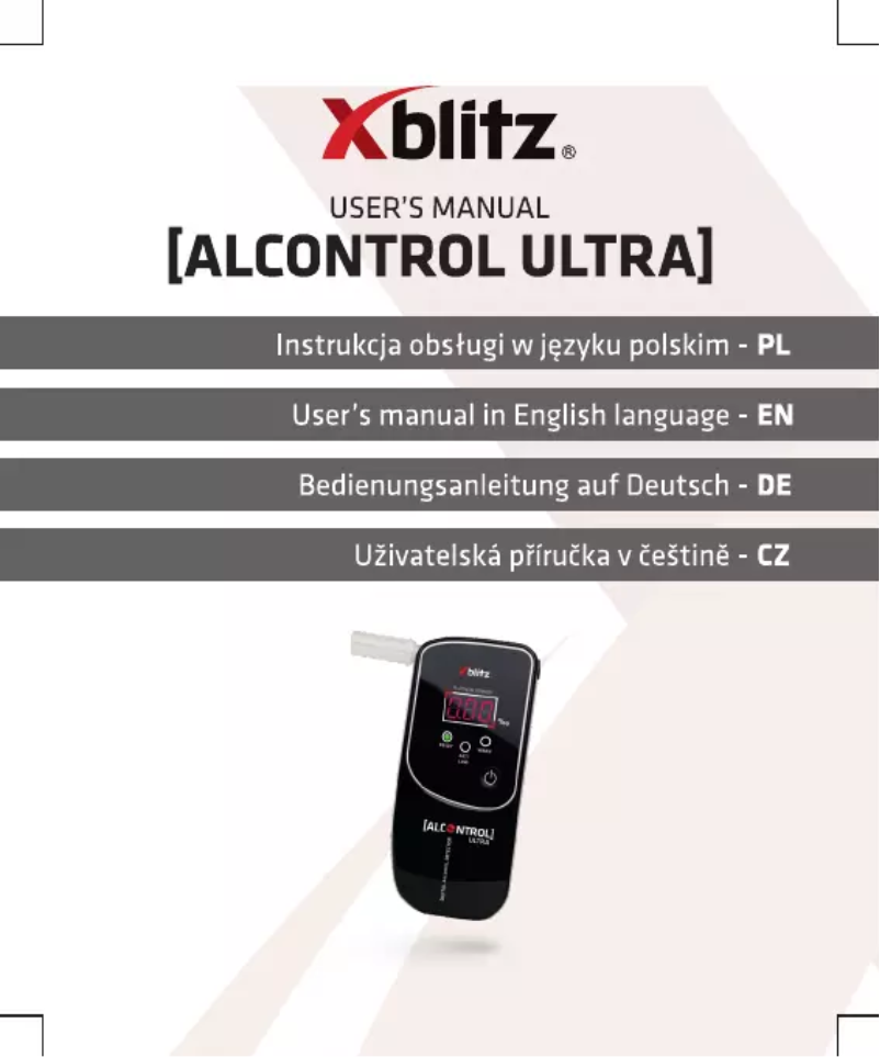Page 1 de la notice Manuel utilisateur Xblitz Alcontrol Hero