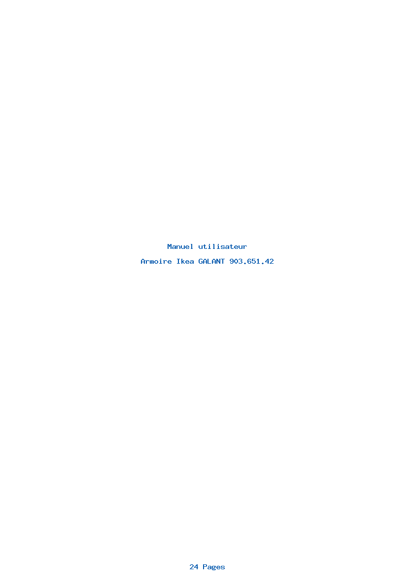 Page 1 de la notice Manuel utilisateur Ikea GALANT 903.651.42