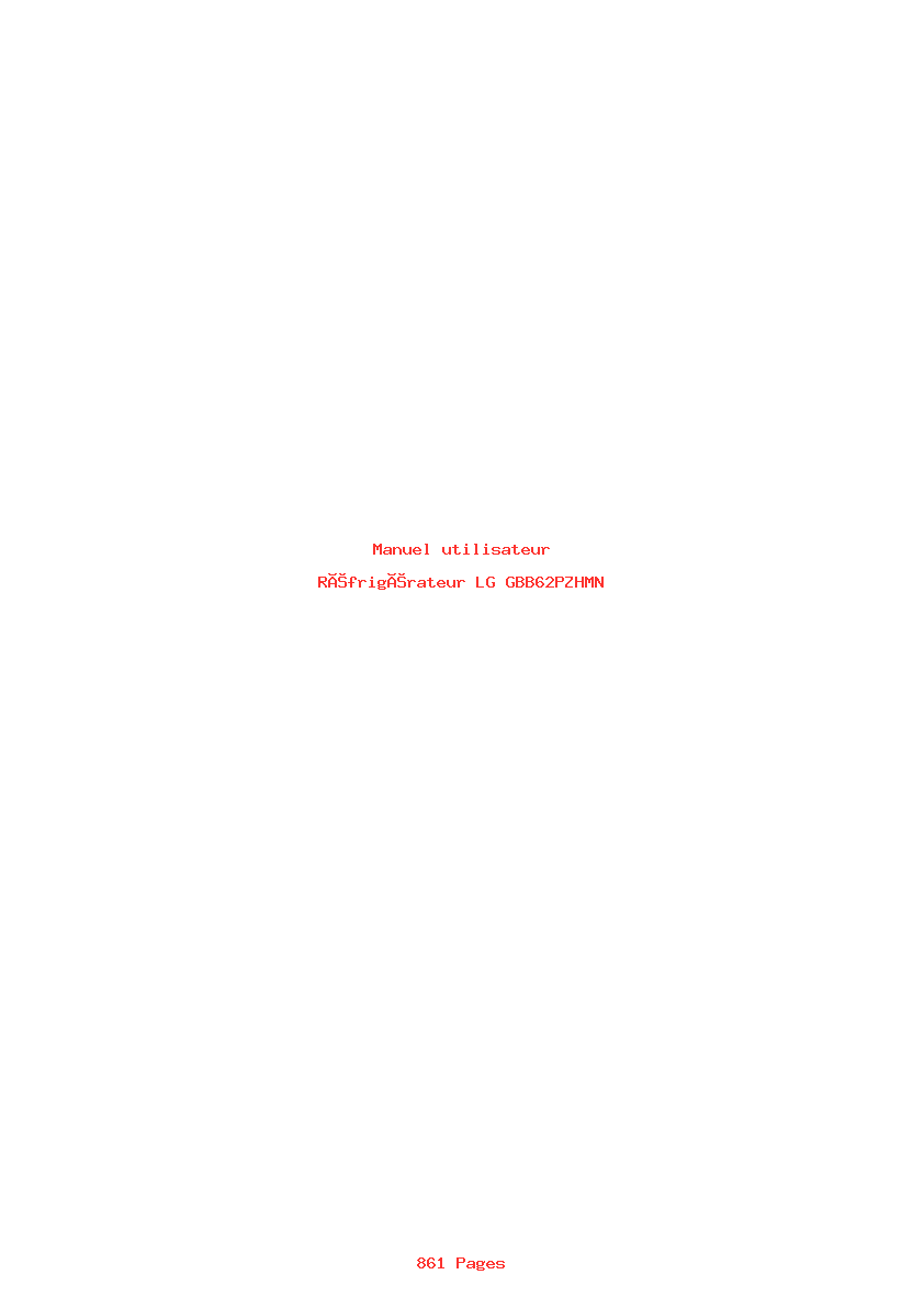 Page 1 de la notice Manuel utilisateur LG GBB62PZHMN