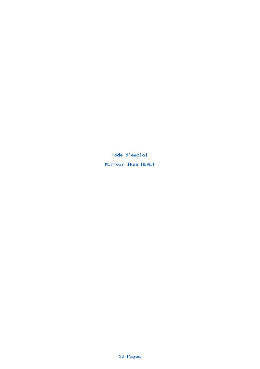 Page 1 de la notice Mode d'emploi Ikea HOVET