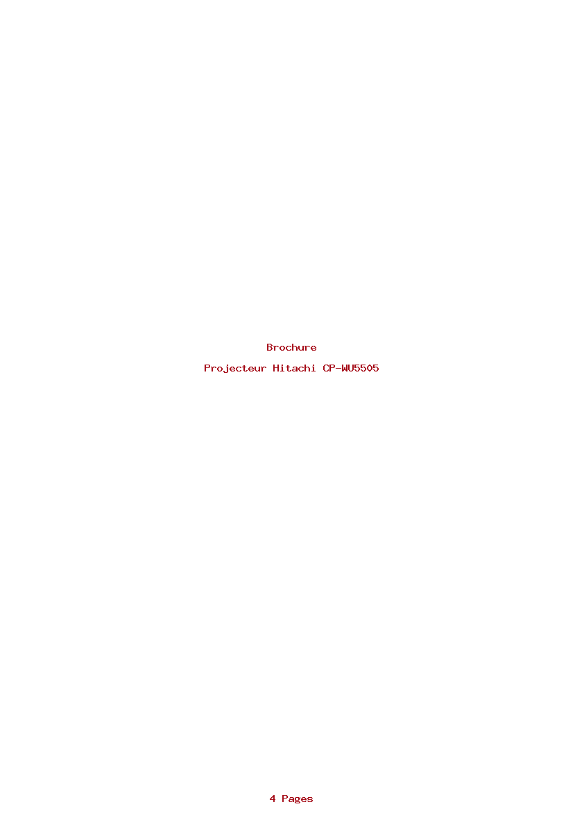 Page 1 de la notice Brochure Hitachi CP-WU5505