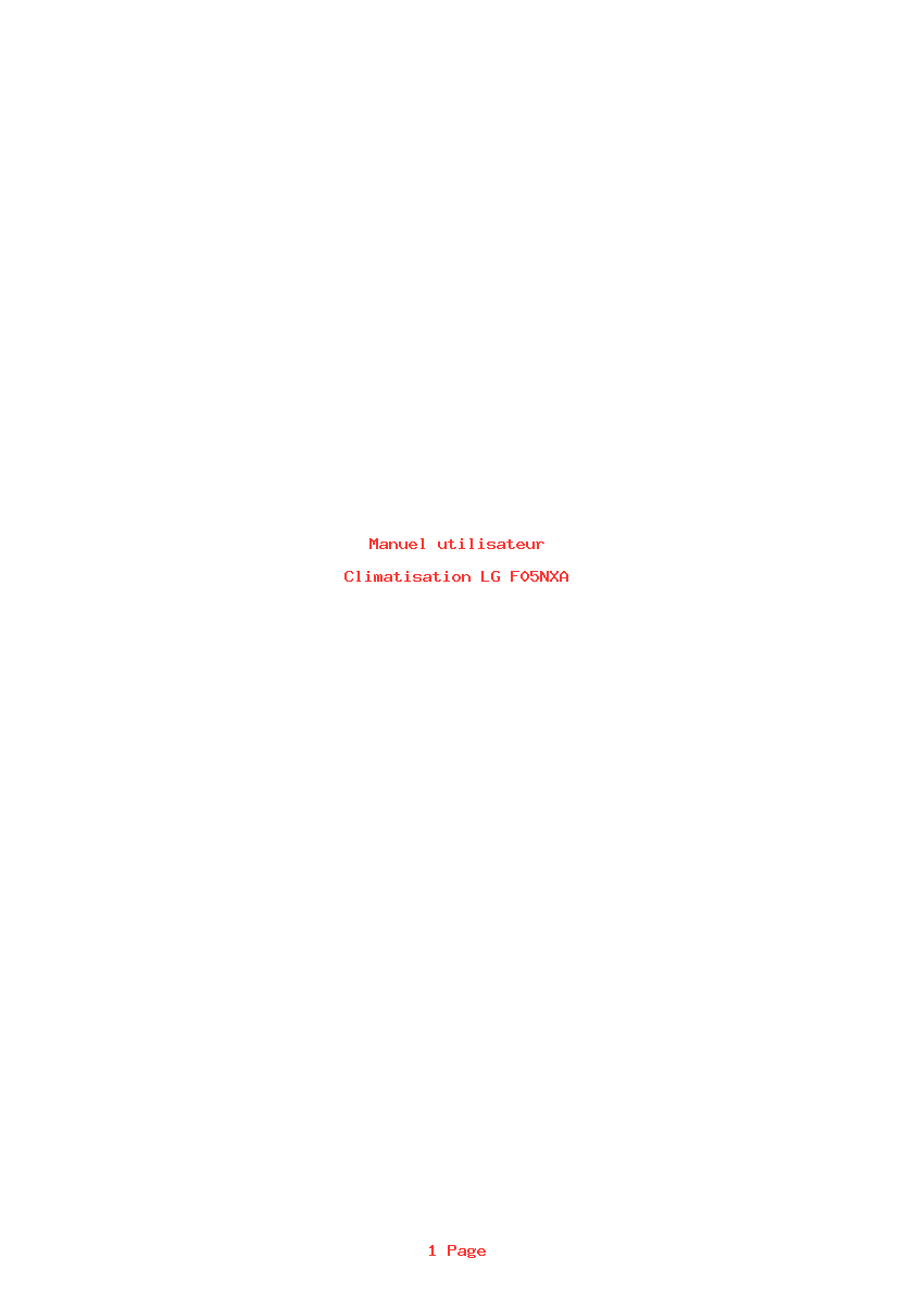 Page 1 de la notice Manuel utilisateur LG F05NXA