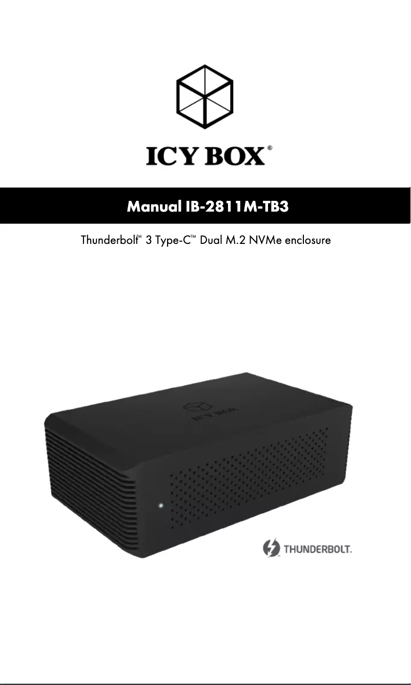 Page 1 de la notice Manuel utilisateur Icy Box IB-2811M-TB3