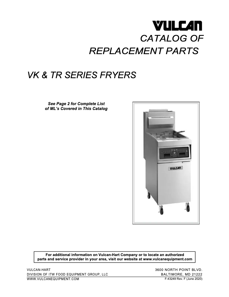 Page 1 de la notice Catalogue Vulcan VK85