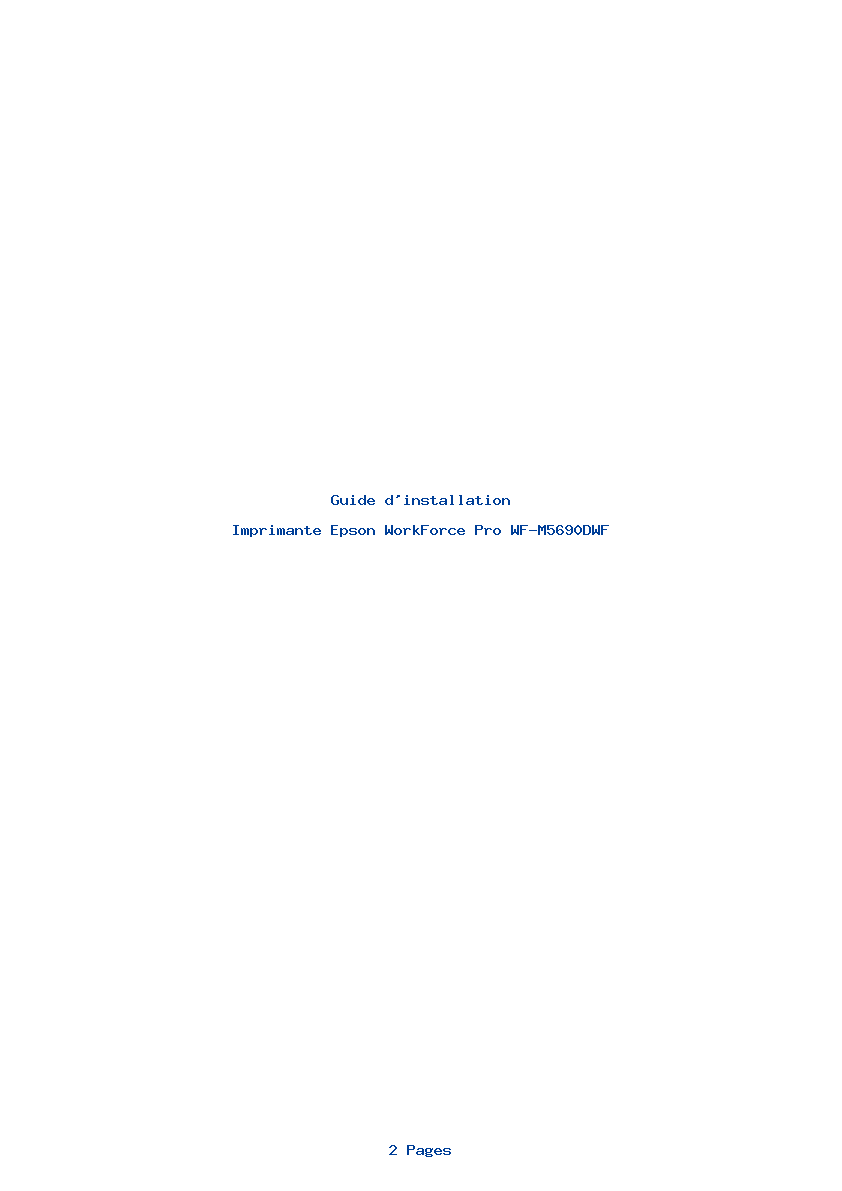 Page 1 de la notice Guide d'installation Epson WorkForce Pro WF-M5690DWF
