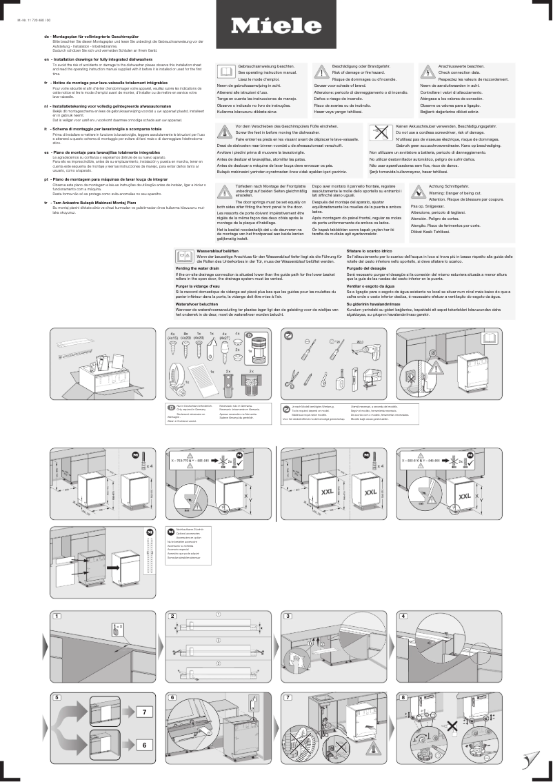 Page 1 de la notice Instructions / montage Miele G 5074 SC Vi