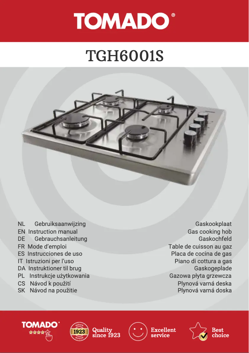 Page 1 de la notice Manuel utilisateur Tomado TGH6001S