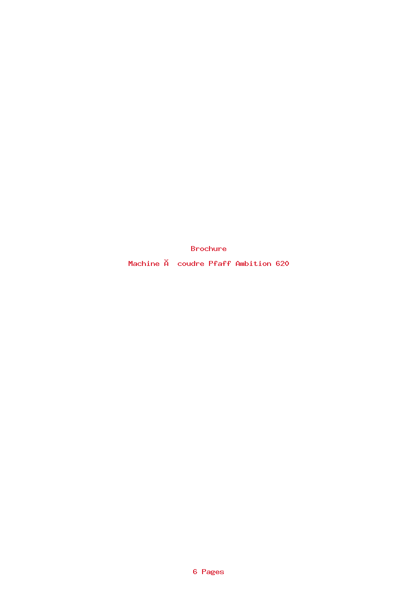 Page 1 de la notice Brochure Pfaff Ambition 620