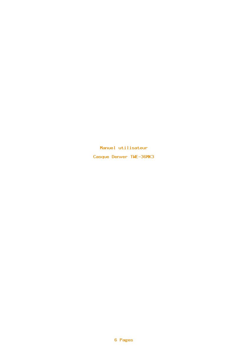 Page 1 de la notice Manuel utilisateur Denver TWE-36MK3