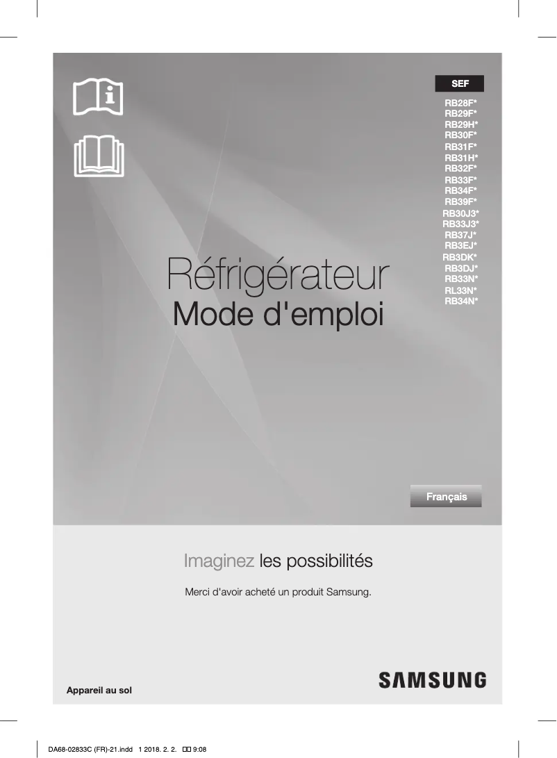 Página 1 del manual Manual de usuario Samsung RB33J3700BC