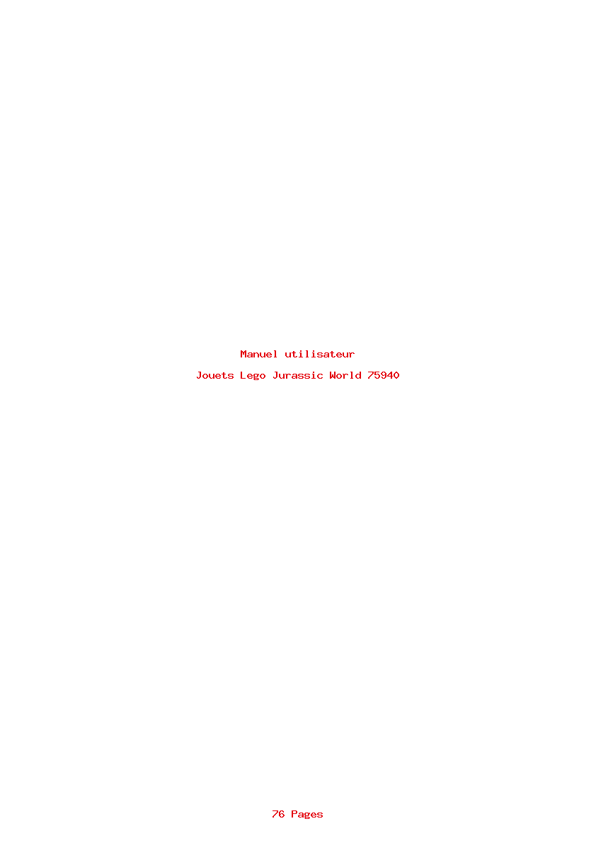 Page 1 de la notice Manuel utilisateur Lego Jurassic World 75940