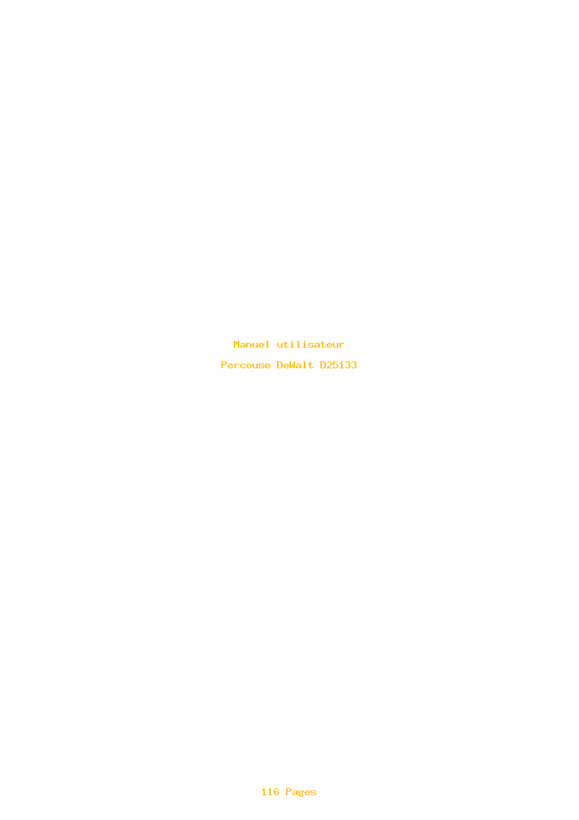 Page 1 de la notice Manuel utilisateur DeWalt D25133