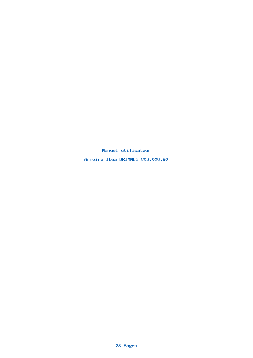Page 1 de la notice Manuel utilisateur Ikea BRIMNES 803.006.60