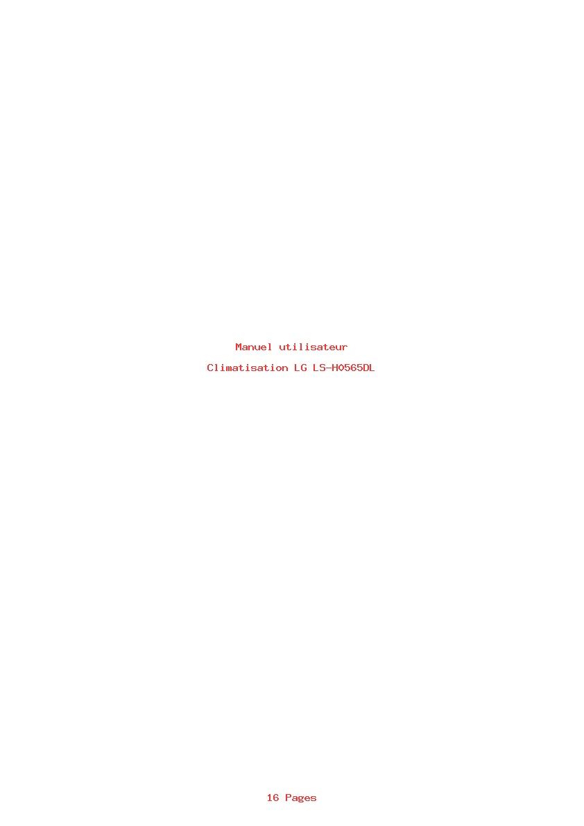 Page 1 de la notice Manuel utilisateur LG LS-H0565DL
