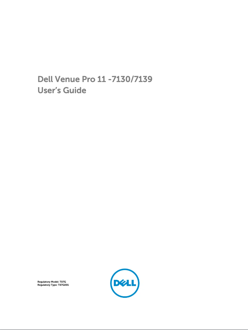 Page 1 de la notice Manuel utilisateur Dell Venue 11i Pro 7139