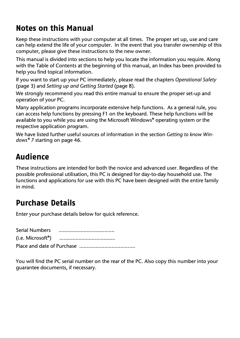 Page 1 de la notice Manuel utilisateur Medion Akoya P9614 (MD 98320) AIO