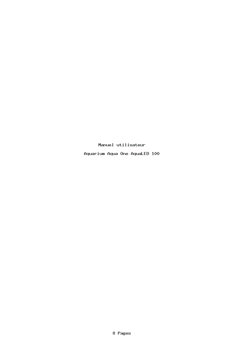 Page 1 de la notice Manuel utilisateur Aqua One AquaLED 100