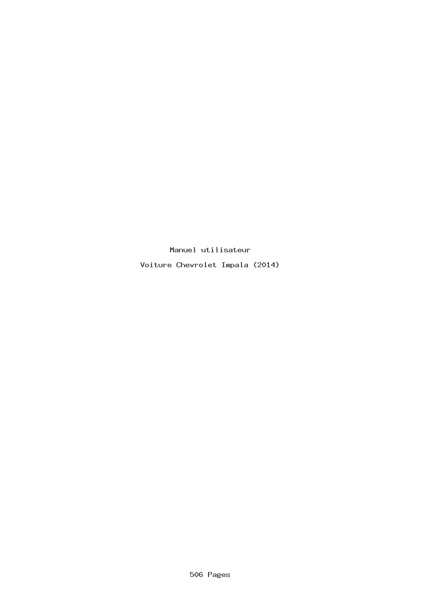 Page 1 de la notice Manuel utilisateur Chevrolet Impala (2014)