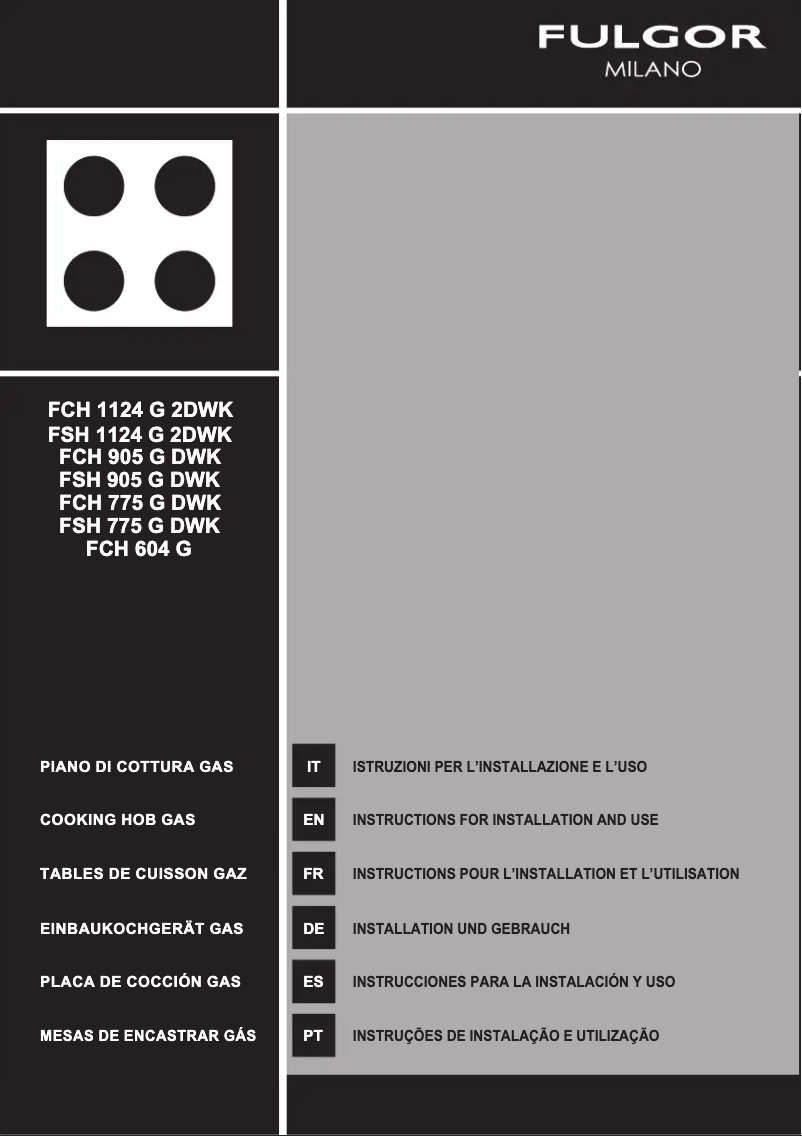 Page 1 de la notice Manuel utilisateur Fulgor Milano FCH 905 G DWK