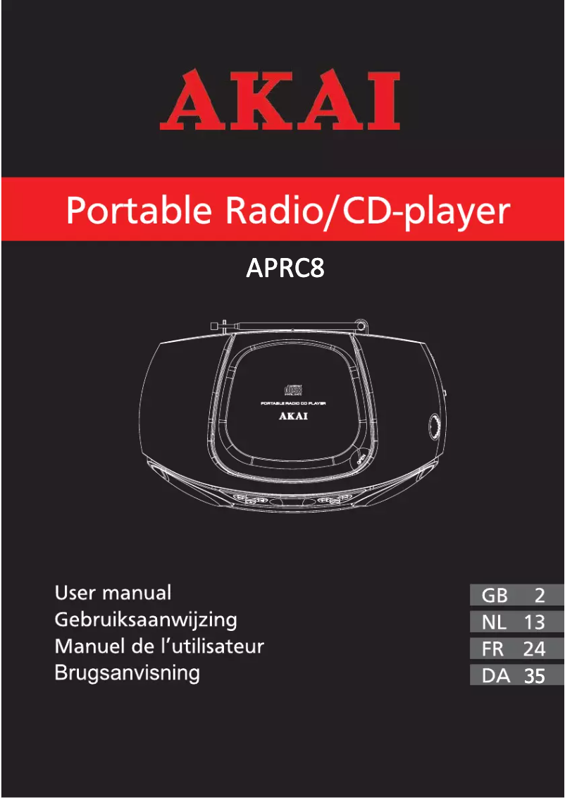 Page 1 de la notice Manuel utilisateur AKAI APRC8