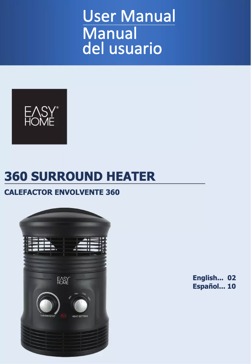 Page 1 de la notice Manuel utilisateur Easy Home 360 Surround Heater HF-0056