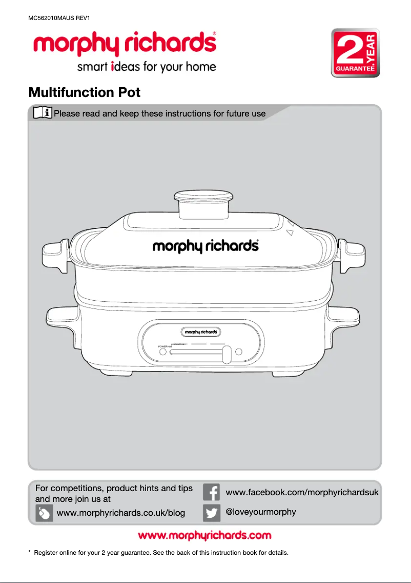 Page 1 de la notice Manuel utilisateur Morphy Richards 562011