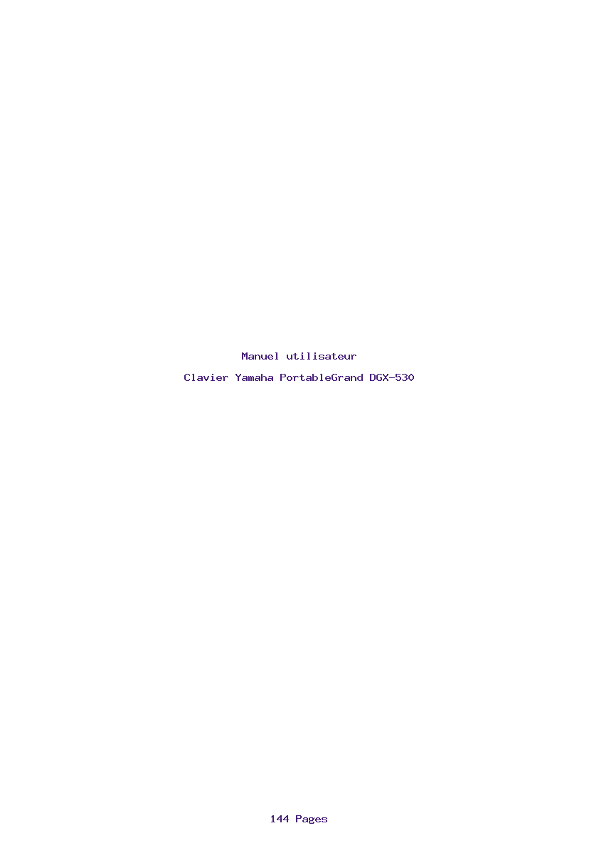 Page 1 de la notice Manuel utilisateur Yamaha PortableGrand DGX-530